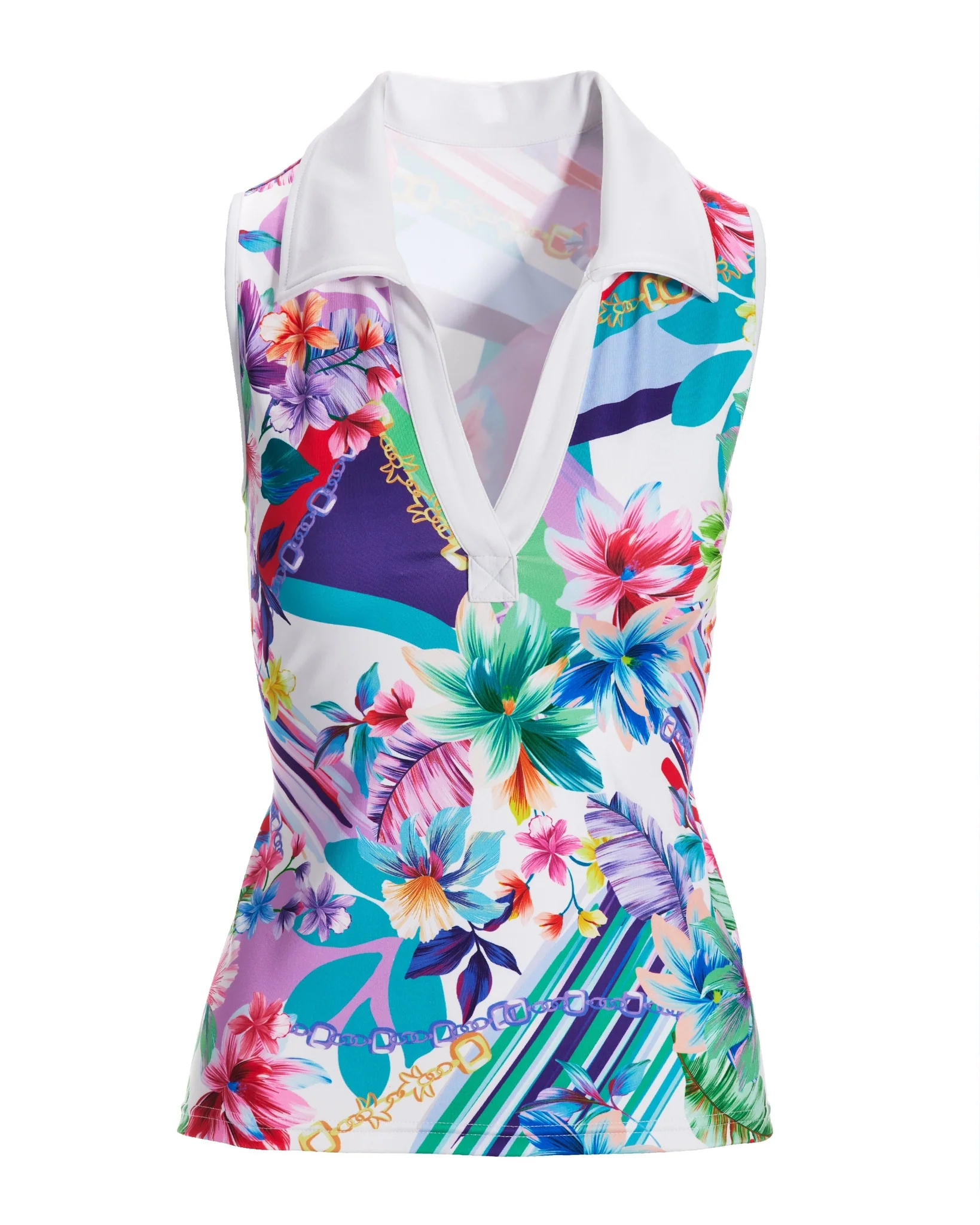 B-Active Printed Polo Sport Top Multi - Futureuc