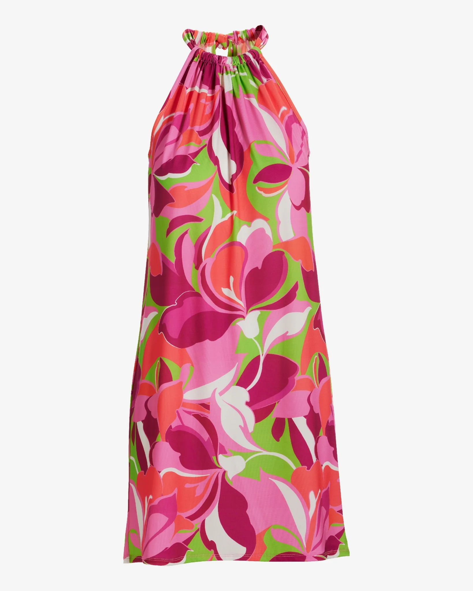 Tropical Abstract Print Halter Shift Dress Tropical Abstract - Futureuc