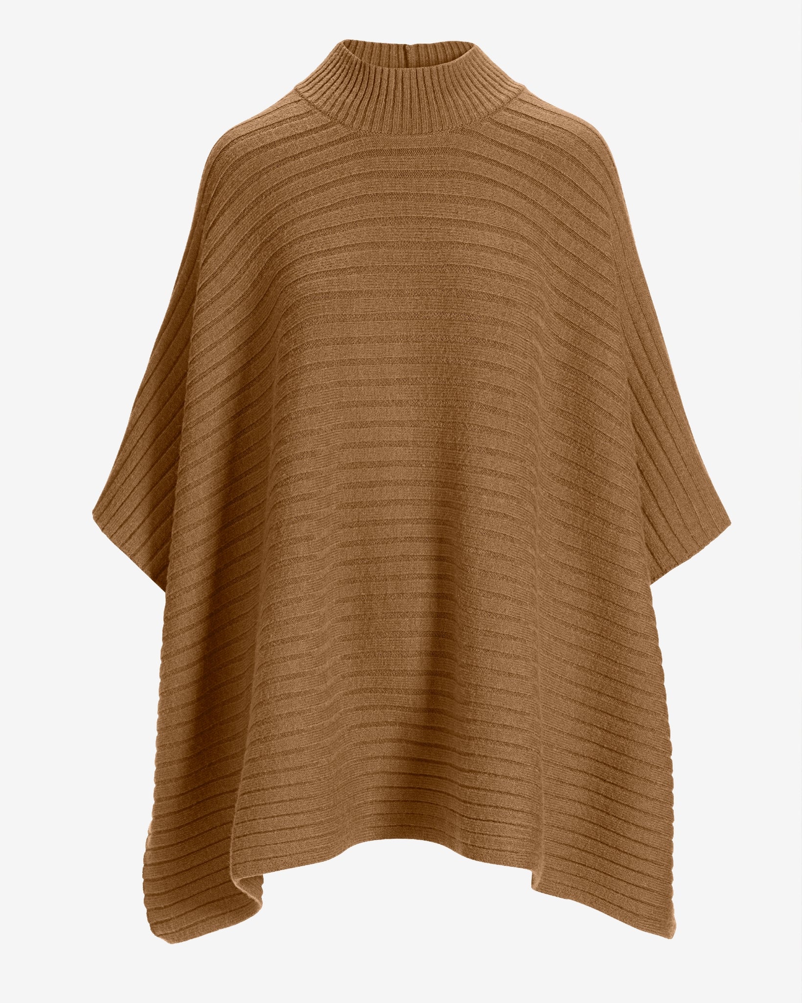 Wide Rib Sweater Poncho Thrush - Futureuc