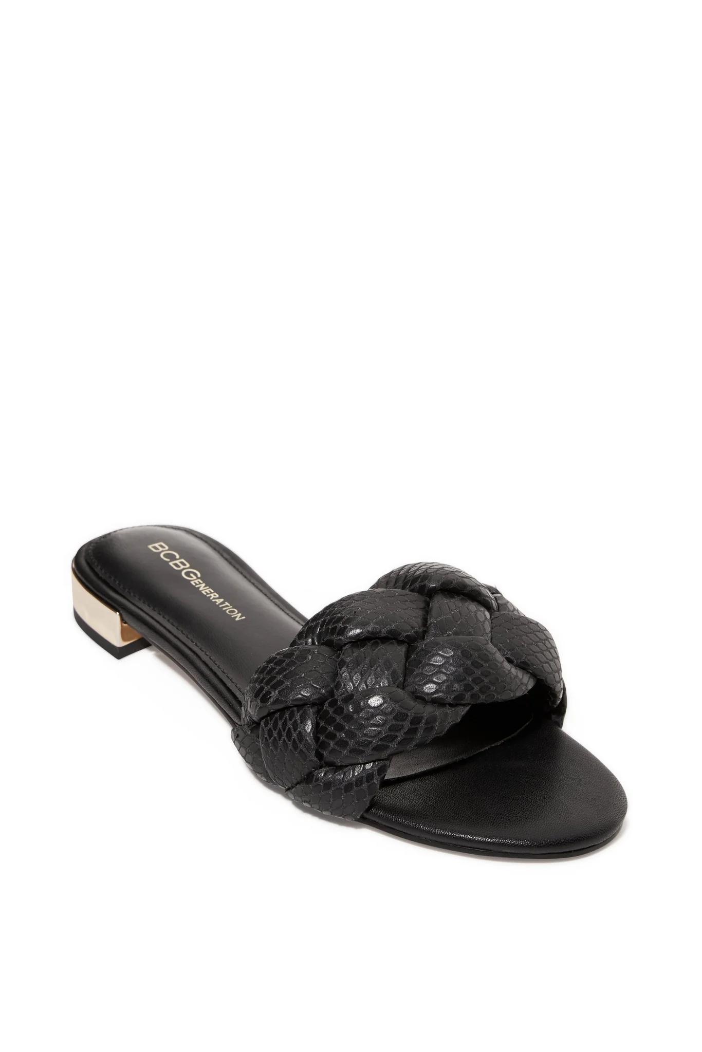 Woven Braided Flat Sandal Black - Futureuc