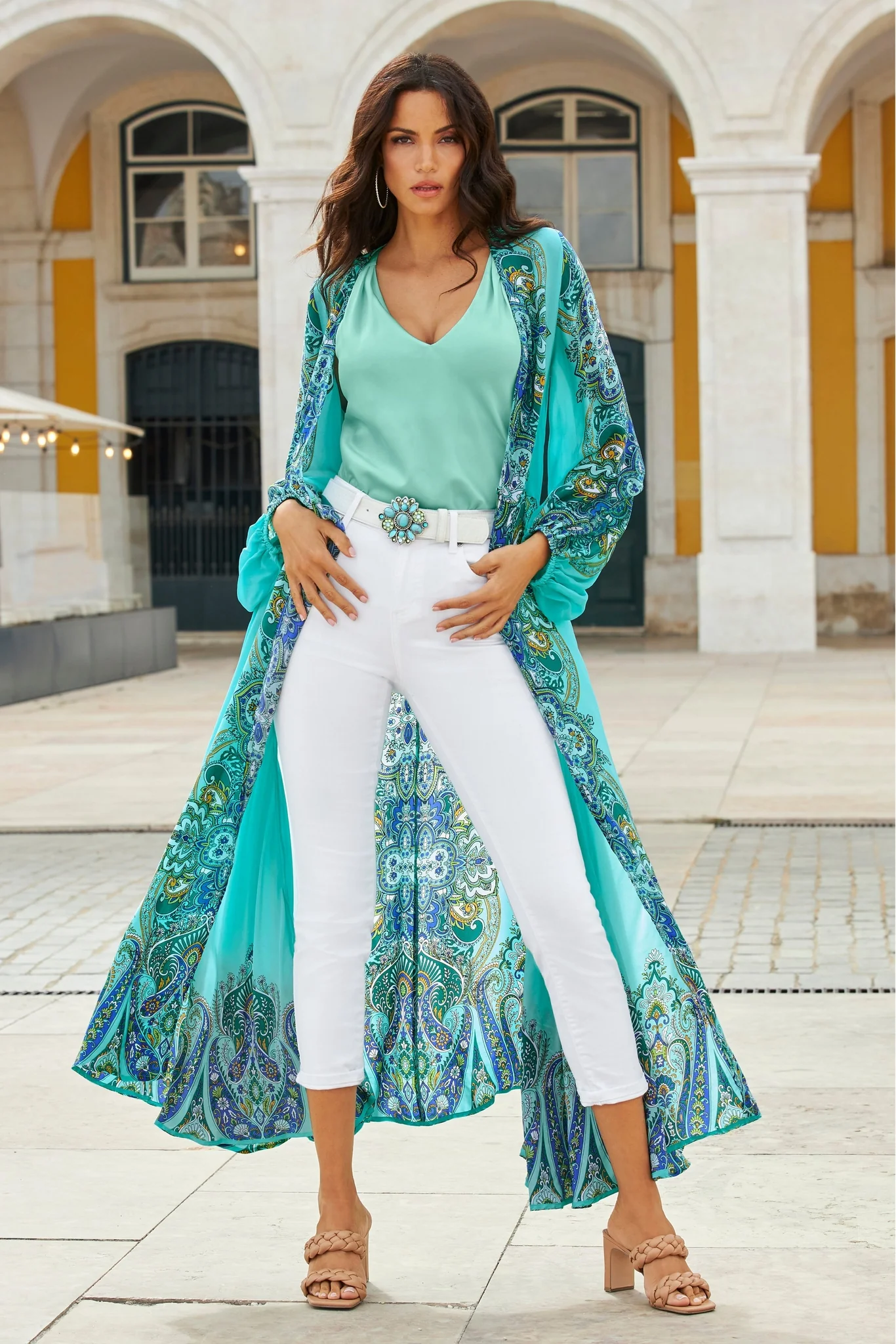 Woven Braided Block Heel Tan - Futureuc